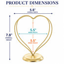 Double Wire Heart Twisted Gold Metal Ornament Display Stand 7.8 Inches
