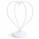 Double Wire Heart Twisted White Paint Metal Ornament Display Stand 7.8 Inches (Poland)