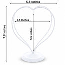 Double Wire Heart Twisted White Paint Metal Ornament Display Stand 7.8 Inches (Poland)
