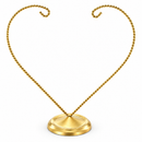 Open-Top Heart Twisted Gold Metal Ornament Display Stand 9 Inches