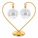 Open-Top Heart Twisted Gold Metal Ornament Display Stand 9 Inches