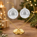 Open-Top Heart Twisted Gold Metal Ornament Display Stand 9 Inches (Poland)