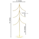 6-Arm Tiered Tree Gold Metal Ornament Display Stand 14 Inches (Poland)