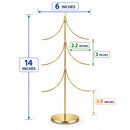 6-Arm Tiered Tree Gold Metal Ornament Display Stand 14 Inches (Poland)