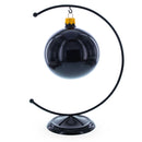 Crescent Moon Black Painted Metal Ornament Display Stand 8.8 Inches