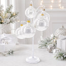 5-Arm Scroll Tree Branches White Painted Metal Ornament Display Stand 14.5 Inches