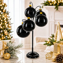 5-Arm Scroll Tree Branches Black Painted Metal Ornament Display Stand 14.5 Inches