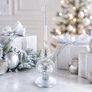 Upright Silver Metal Christmas Tree Topper Finial Stand Display Stand 7.2 Inches