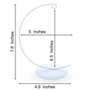 Solid Round Base White Painted Metal Ornament Display Stand 7.8 Inches