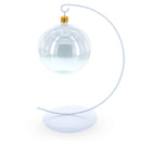 Solid Round Base White Painted Metal Ornament Display Stand 7.8 Inches