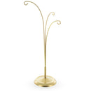3-Arm Botanical Style Gold Metal Ornament Display Stand 12 Inches
