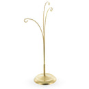 3-Arm Botanical Style Gold Metal Ornament Display Stand 12 Inches