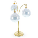 3-Arm Botanical Style Gold Metal Ornament Display Stand 12 Inches