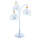 3-Arm Botanical Style Silver Metal Ornament Display Stand 12 Inches