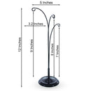 3-Arm Botanical Style Black Painted Metal Ornament Display Stand 12 Inches (Poland)