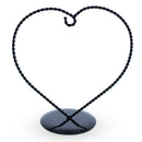 Heart-Shaped Twisted Black Painted Metal Ornament Display Stand 6.2 Inches (Poland)