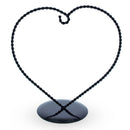 Heart-Shaped Twisted Black Painted Metal Ornament Display Stand 6.2 Inches