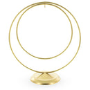Contemporary Double Circle Gold Metal Ornament Display Stand 8.2 Inches