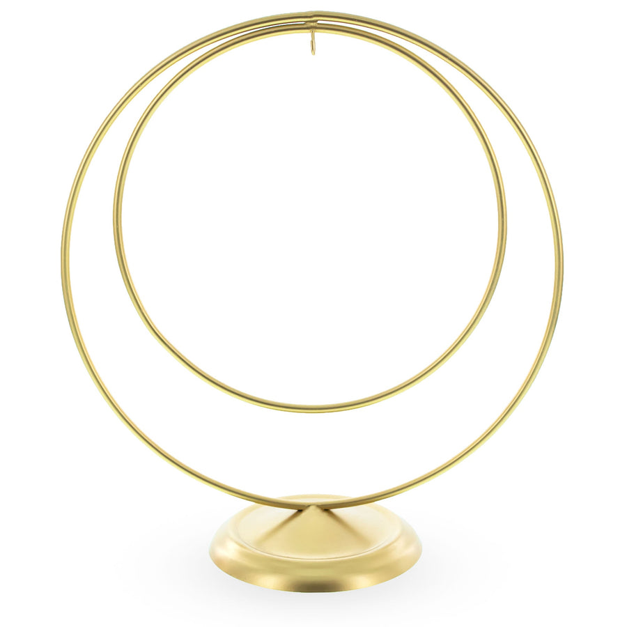 Contemporary Double Circle Gold Metal Ornament Display Stand 8.2 Inches (Poland)