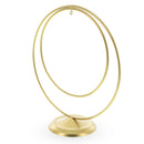 Contemporary Double Circle Gold Metal Ornament Display Stand 8.2 Inches