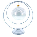 Contemporary Double Circle Silver Metal Ornament Display Stand 8.2 Inches (Poland)