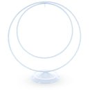 Contemporary Double Circle White Painted Metal Ornament Display Stand 8.2 Inches (Poland)