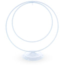 Contemporary Double Circle White Painted Metal Ornament Display Stand 8.2 Inches (Poland)
