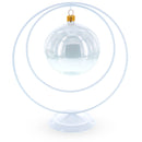 Contemporary Double Circle White Painted Metal Ornament Display Stand 8.2 Inches (Poland)