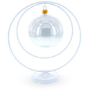 Contemporary Double Circle White Painted Metal Ornament Display Stand 8.2 Inches (Poland)