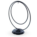 Contemporary Double Circle Black Painted Metal Ornament Display Stand 8.2 Inches