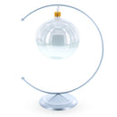 Crescent Moon Silver Metal Ornament Display Stand 8.8 Inches (Poland)