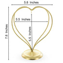 Double Wire Heart Twisted Gold Metal Ornament Display Stand 7.8 Inches (Poland)
