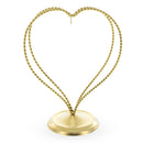 Double Wire Heart Twisted Gold Metal Ornament Display Stand 7.8 Inches