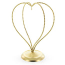 Double Wire Heart Twisted Gold Metal Ornament Display Stand 7.8 Inches