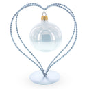 Double Wire Heart Twisted Silver Metal Ornament Display Stand 7.8 Inches (Poland)