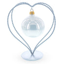 Double Wire Heart Twisted Silver Metal Ornament Display Stand 7.8 Inches (Poland)