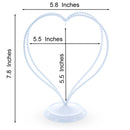 Double Wire Heart Twisted White Paint Metal Ornament Display Stand 7.8 Inches (Poland)