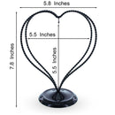 Double Wire Heart Twisted Black Paint Metal Ornament Display Stand 7.8 Inches (Poland)