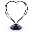 Double Wire Heart Twisted Black Paint Metal Ornament Display Stand 7.8 Inches