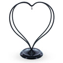 Double Wire Heart Twisted Black Paint Metal Ornament Display Stand 7.8 Inches (Poland)