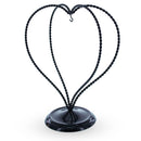 Double Wire Heart Twisted Black Paint Metal Ornament Display Stand 7.8 Inches