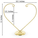 Open-Top Heart Twisted Gold Metal Ornament Display Stand 9 Inches (Poland)
