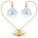 Open-Top Heart Twisted Gold Metal Ornament Display Stand 9 Inches (Poland)