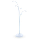 5-Arm Scroll Tree Branches White Painted Metal Ornament Display Stand 14.5 Inches