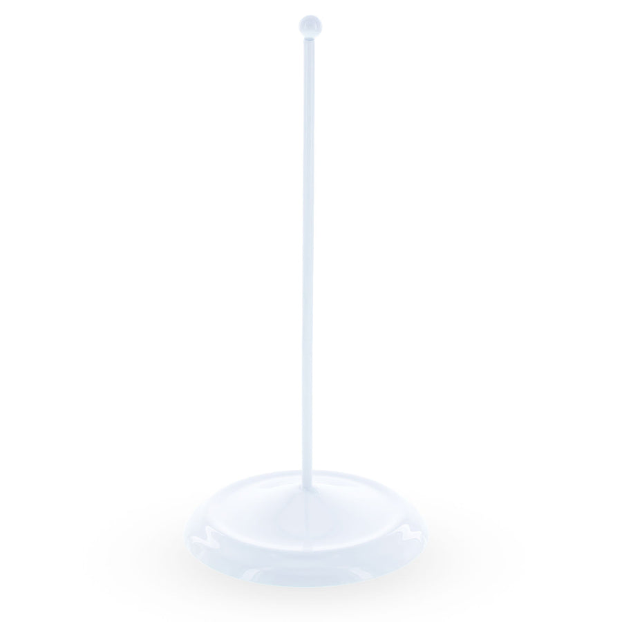 Upright White Metal Christmas Tree Topper Finial Stand Display Stand 7.2 Inches (Poland)