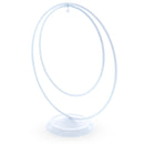 Contemporary Double Circle White Painted Metal Ornament Display Stand 8.2 Inches (Poland)
