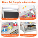 3-in-1 Art Easel for Kids with Magnetic Chalkboard and Whiteboard-Gray
