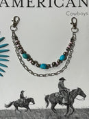 Authentic Pearl and Turquoise Purse Chain Set