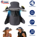 Solar Fan Hat with UPF50+ Sun Protection & Neck Flap