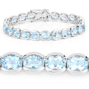 44.00 Carat Genuine Blue Topaz .925 Sterling Silver Bracelet